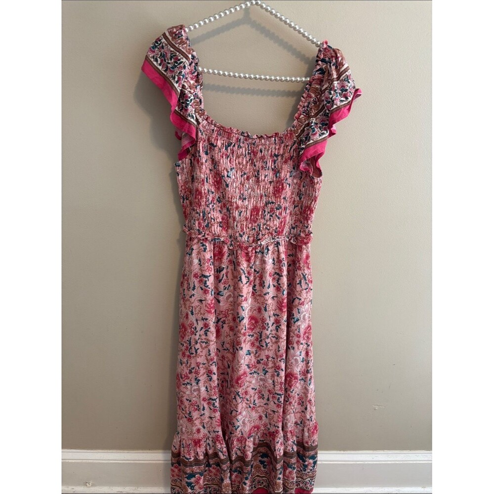 & merci boho floral print maxi dress size medium